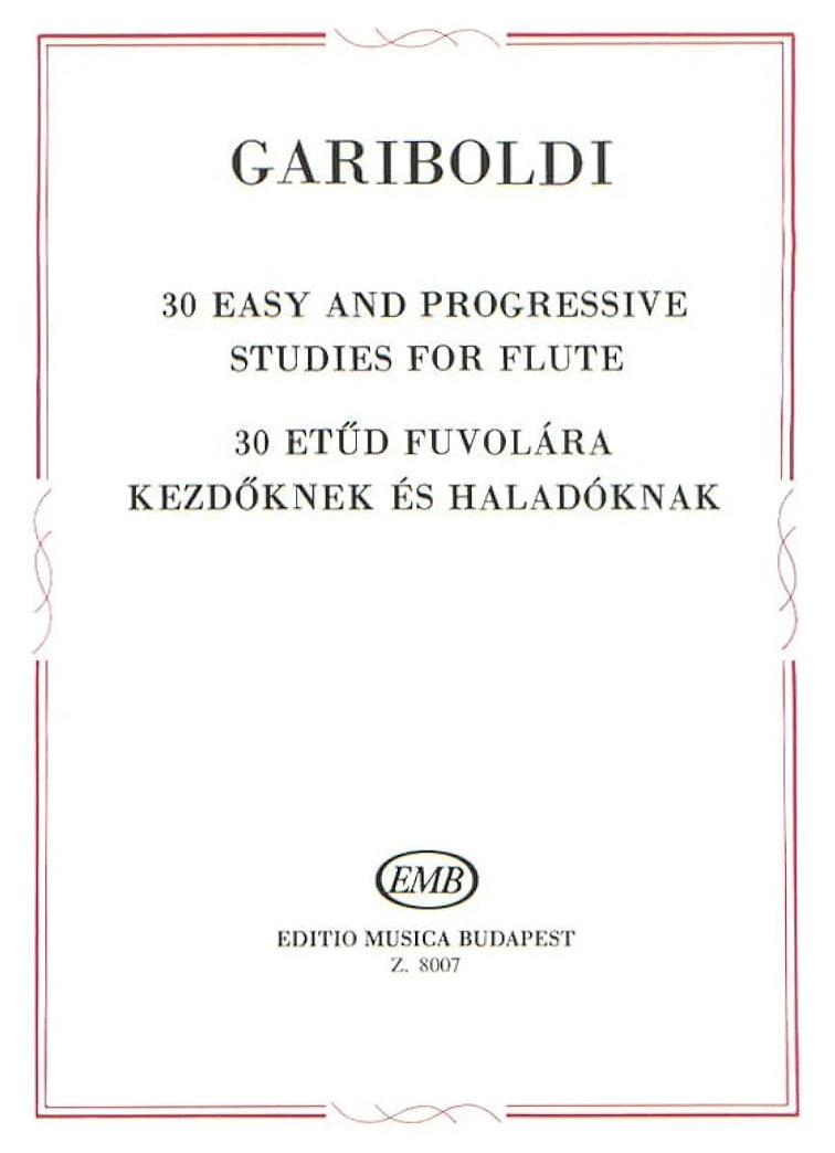 Gariboldi- 30 Easy and Progressive Studies for Flute (Ed. Musica Budapest)