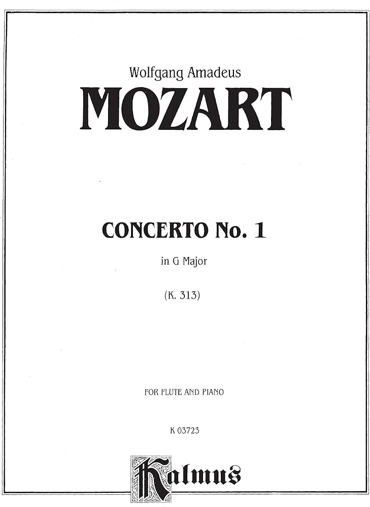 Mozart- Concerto No 1 in G Major K313 for Flute and Piano (Kalmus)