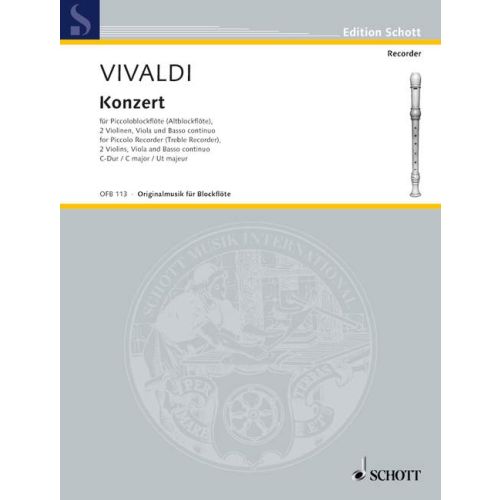 Vivaldi Piccolo Concerto in C Major-Piccolo and Piano-Schott