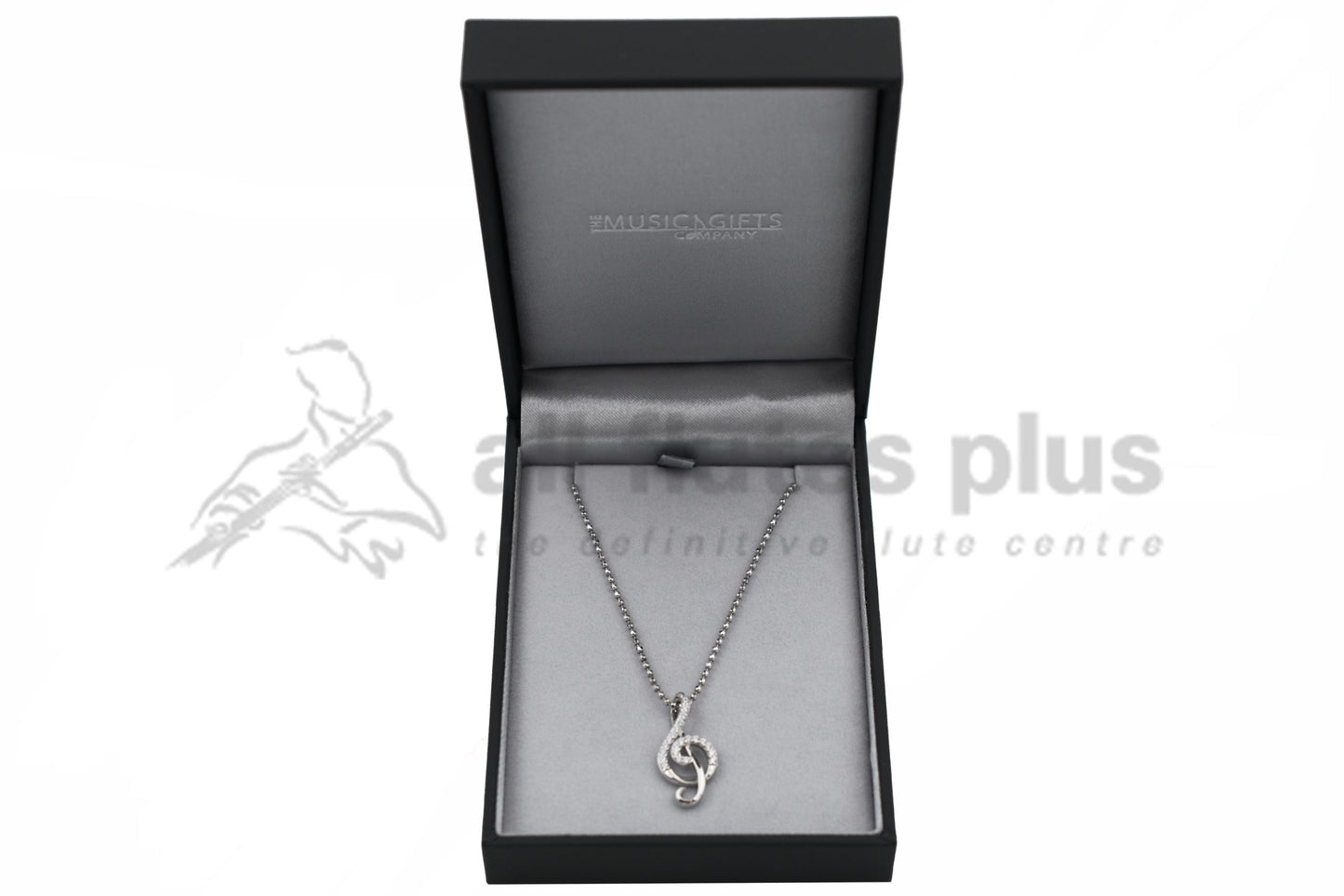 Sterling Silver Treble Clef & Stones Pendant