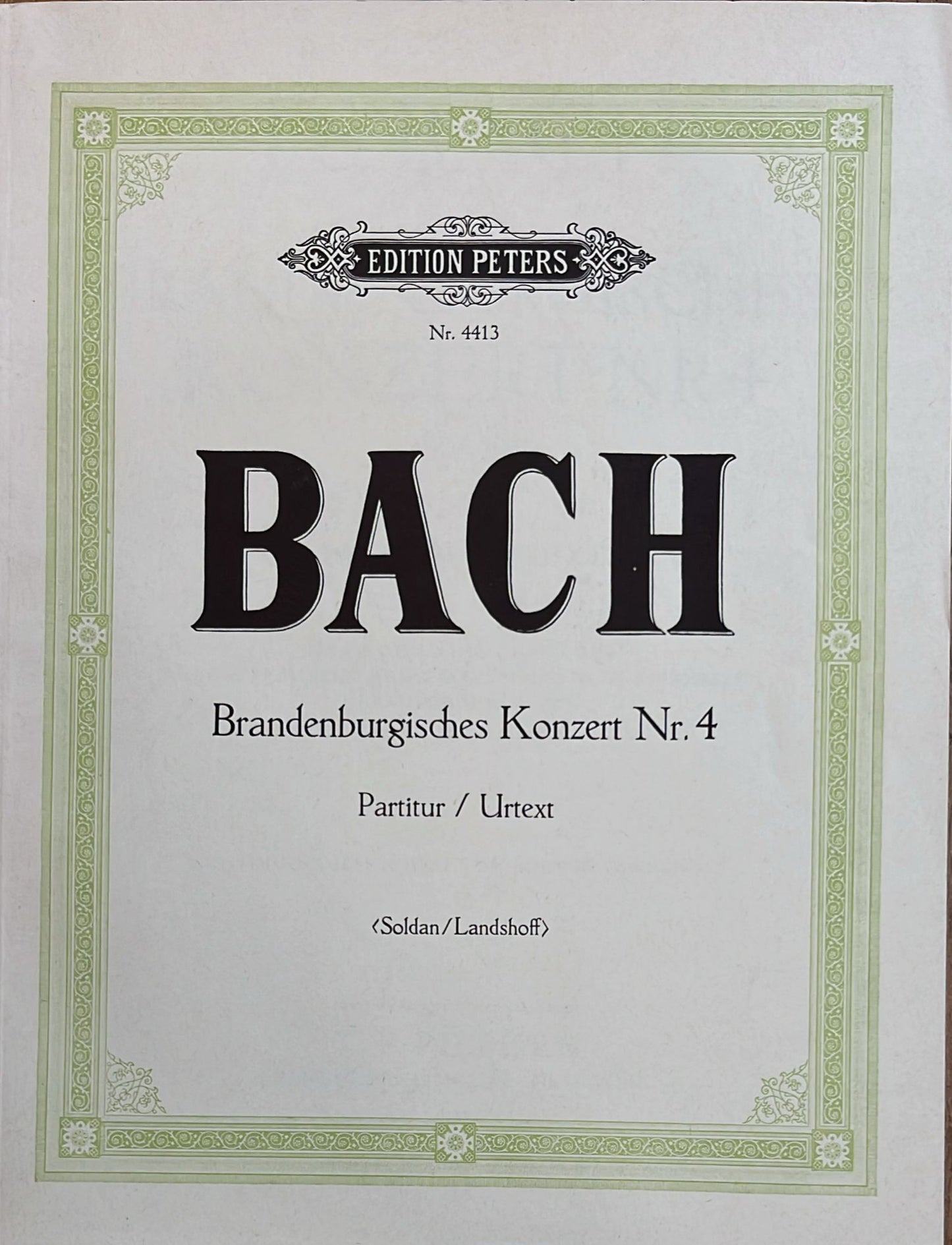 Bach Brandenburg Concerto No 4 BWV1049 Score