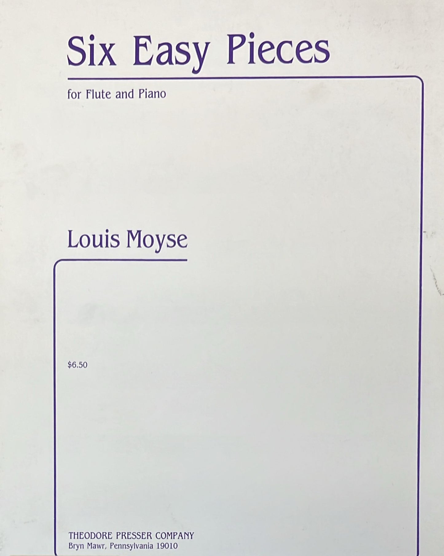 Louis Moyse- Six Easy Pieces for Flute and Piano