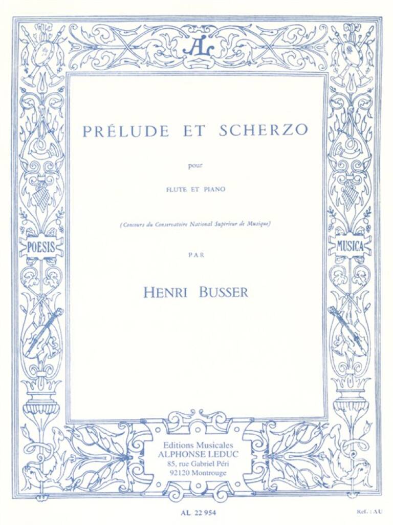 Busser Prelude et Scherzo Op 35-Flute and Piano