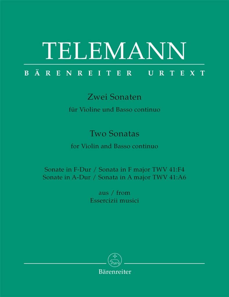 Telemann- Two Sonatas F and A From Essercizii Musici for Flute and Basso Continuo