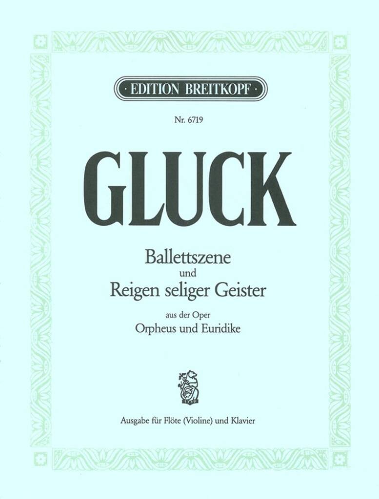 Gluck- Dance of the Blessed Spirits for Flute and Piano (Breitkopf)