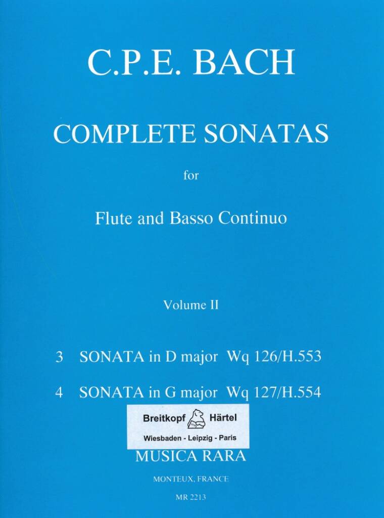 CPE Bach Complete Sonatas Volume 2-Flute and Basso Continuo
