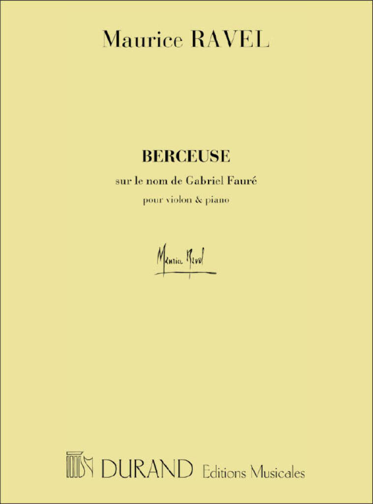 Ravel- Bercuse Sur le nom de Fauré for Flute and Piano