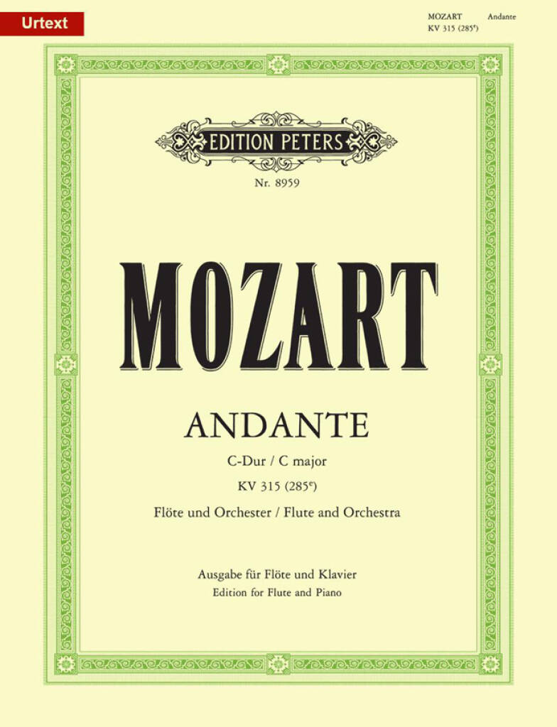 Mozart- Andante in C Major K315 for Flute and Piano (Peters)