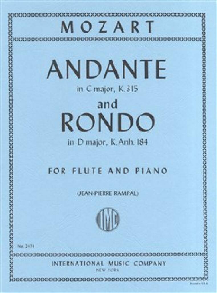 Mozart- Andante in C and Rondo in D for Flute and Piano