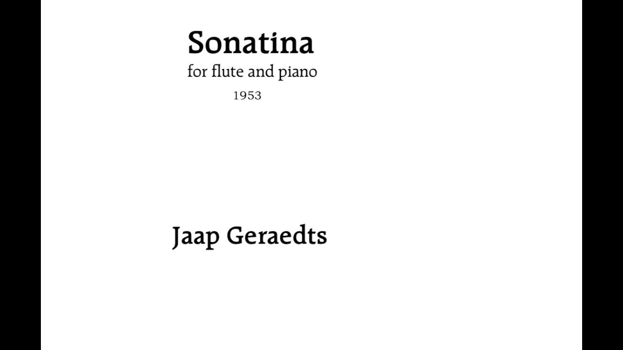 Geraedts- Sonatina for Flute and Piano