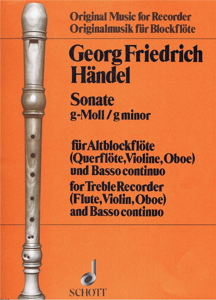 Handel- Sonata in G Minor for Flute and Basso Continuo (Schott)