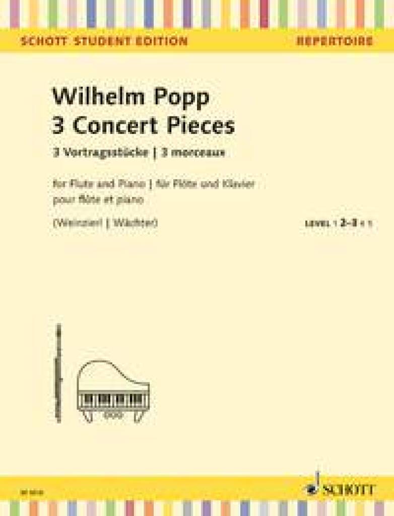 Popp- 3 Concert Pieces for Flute and Piano