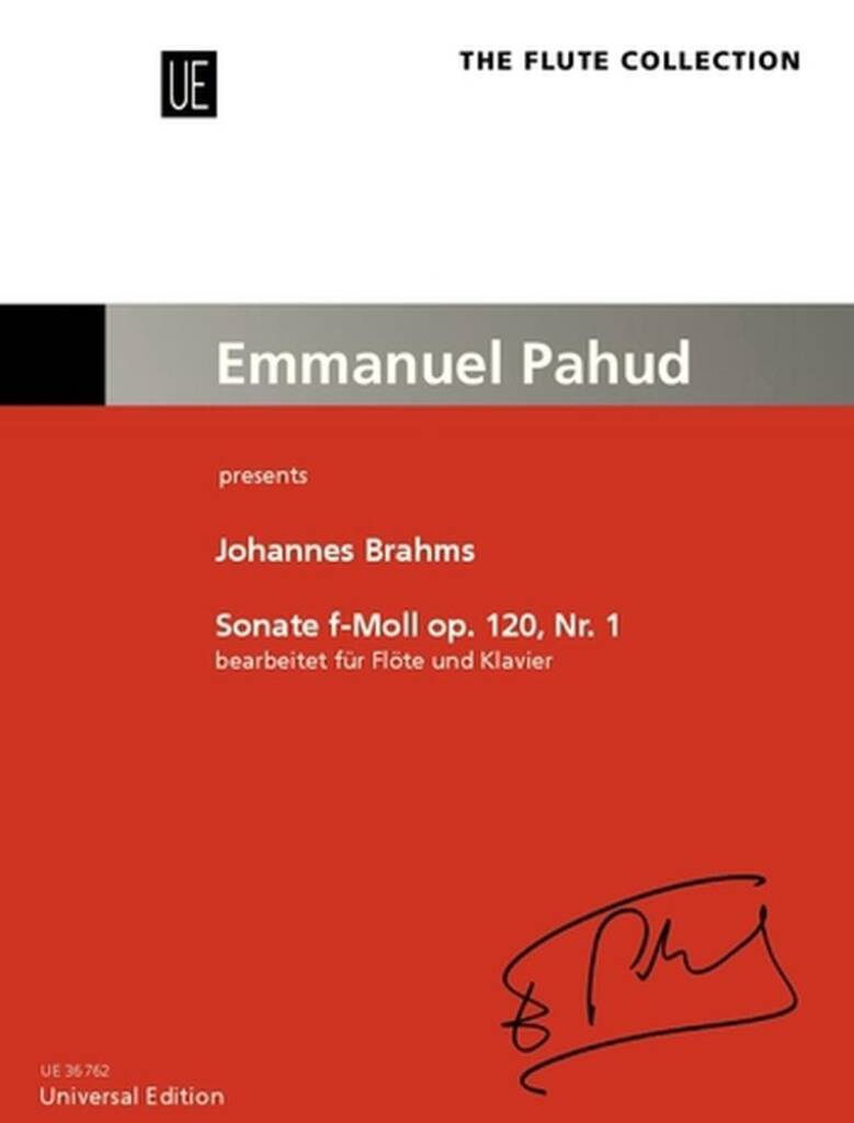 Brahms Sonata in F Minor Op 120 No 1 arranged for Flute and Piano