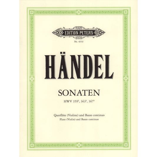 Handel- 3 Sonatas for Flute and Basso Continuo
