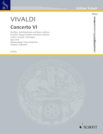 Vivaldi- Concerto No 6 in G for Flute and Piano (Schott)