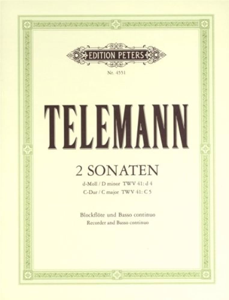 Telemann- Sonatas in D Minor and C Major for Flute and Basso Continuo