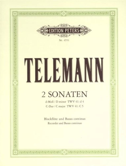 Telemann- Sonatas in D Minor and C Major for Flute and Basso Continuo