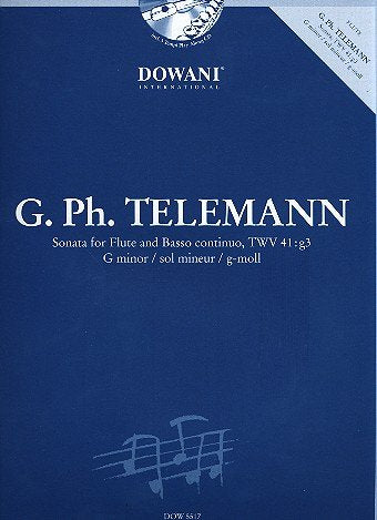 Telemann- Sonata in G minor TWV 41:g3 for Flute and Piano with CD (Dowani)