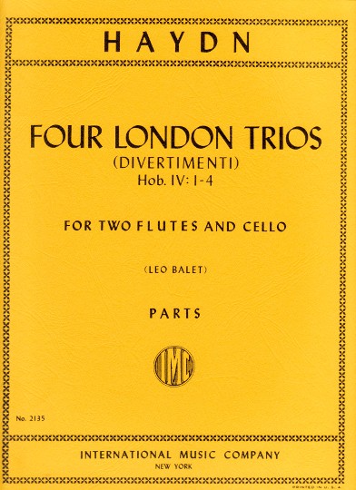 Haydn- Four London Trios Hob IV 1-4 for Two Flutes and Cello (IMC)