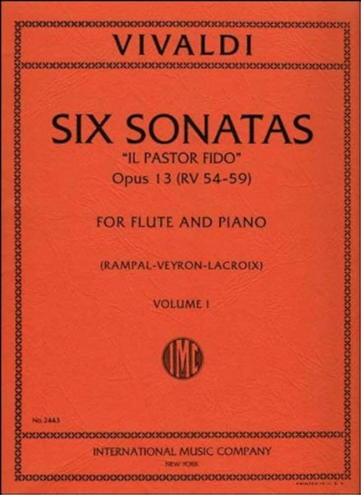 Vivaldi- Six Sonatas 'Il Pastor Fido' for Flute and Piano Op. 13 Vol. 1 and Vol. 2 (IMC)