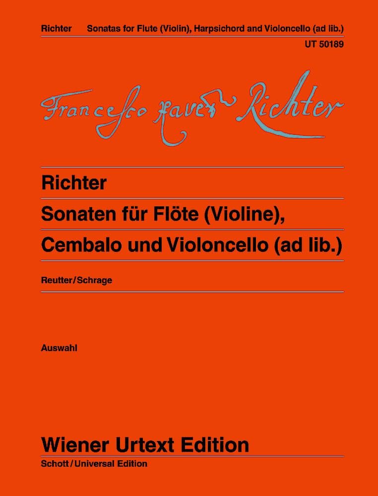 Richter- Sonatas for Flute (or Violin), Harpsichord and Cello ad lib.