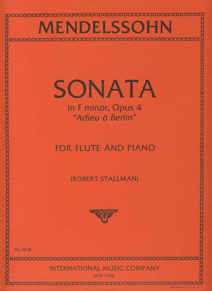 Mendelssohn- Sonata in F Minor Op.4 for Flute and Piano