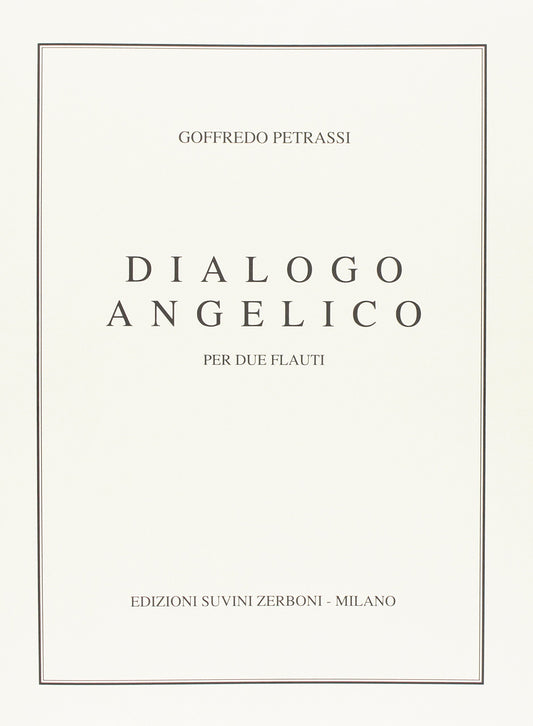 Book cover of 'Dialogo Angelico' by Goffredo Petrassi with text on a white background