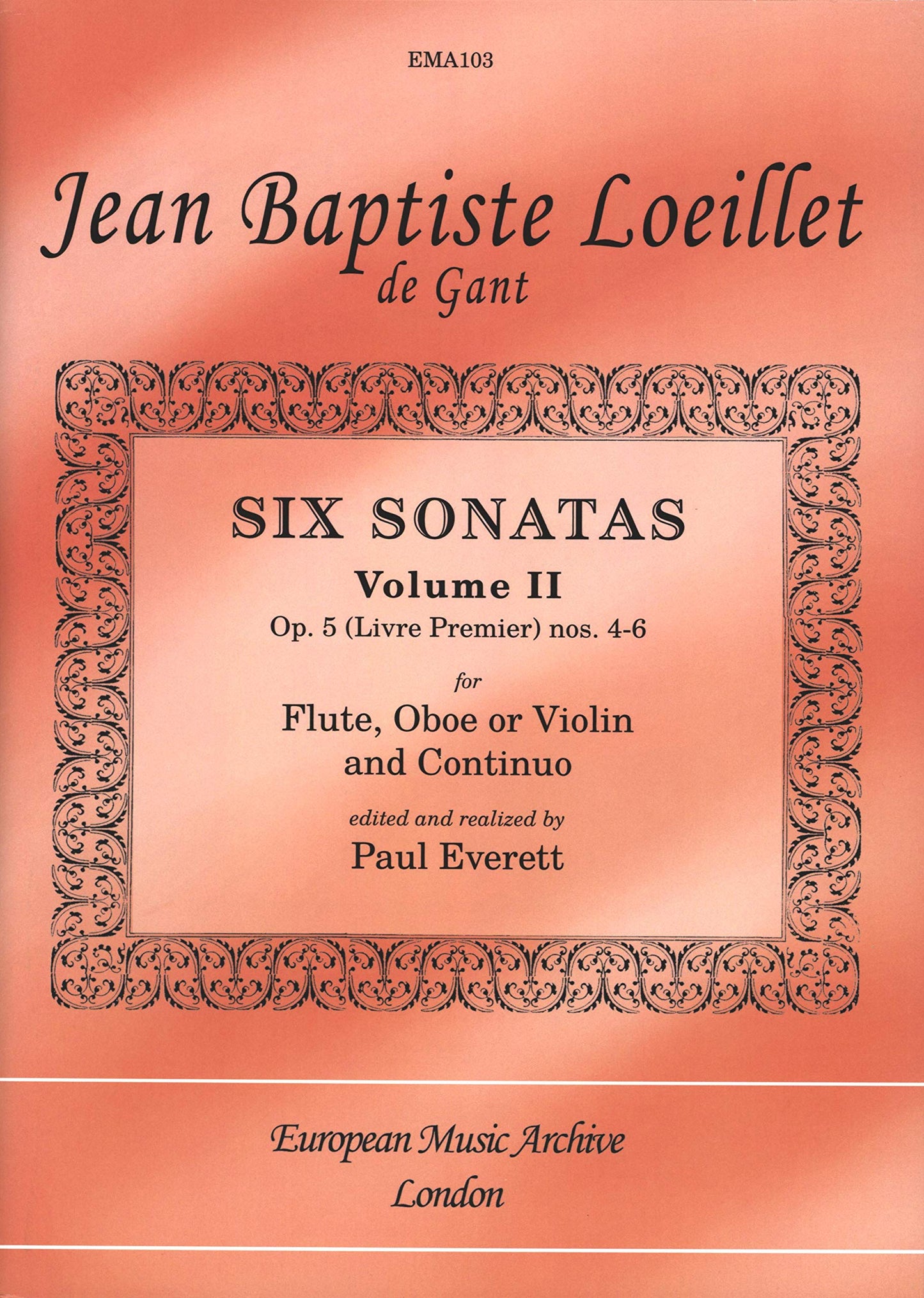 Loeillet- Six Sonatas (Op.5) for Flute and Basso Continuo