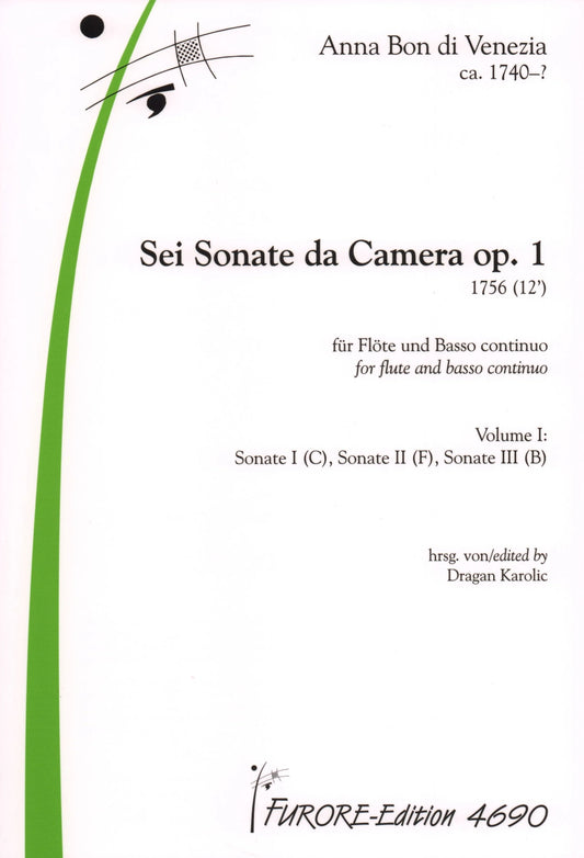 A. Bon di Venezia- Sei Sonate da Camera Op. 1 for Flute and Piano (Vol. 1 and 2)