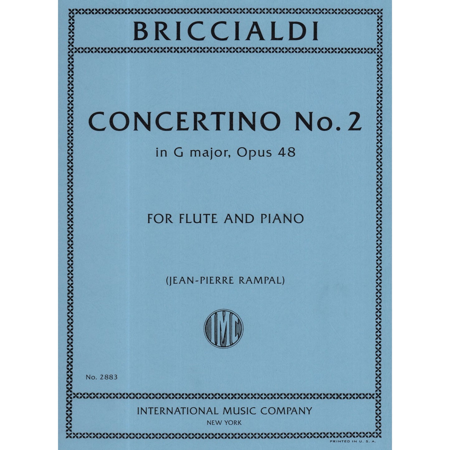 Briccialdi Concertino No 2 in G Major Op 48-Flute and Piano