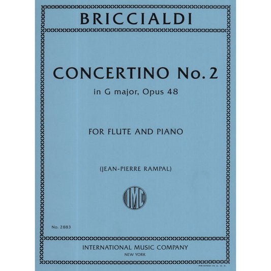 Briccialdi Concertino No 2 in G Major Op 48-Flute and Piano
