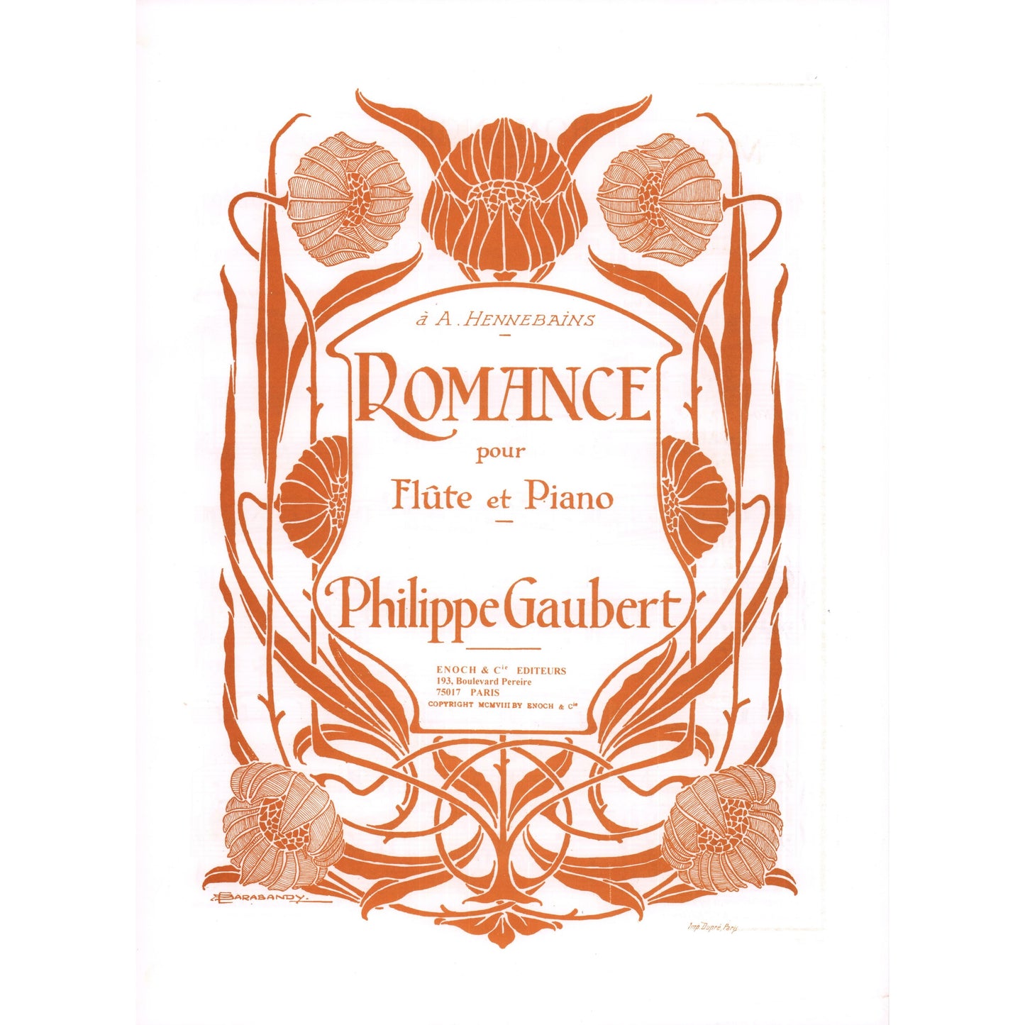 Gaubert- Romance for Flute and Piano (Enoch)