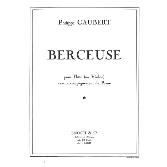 Gaubert- Berceuse for Flute and Piano (Enoch)