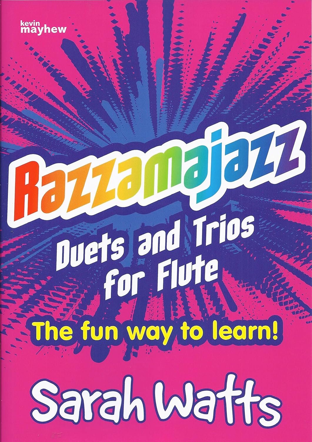 Razzamajazz Duets and Trios for Flute with styled title text over pink background