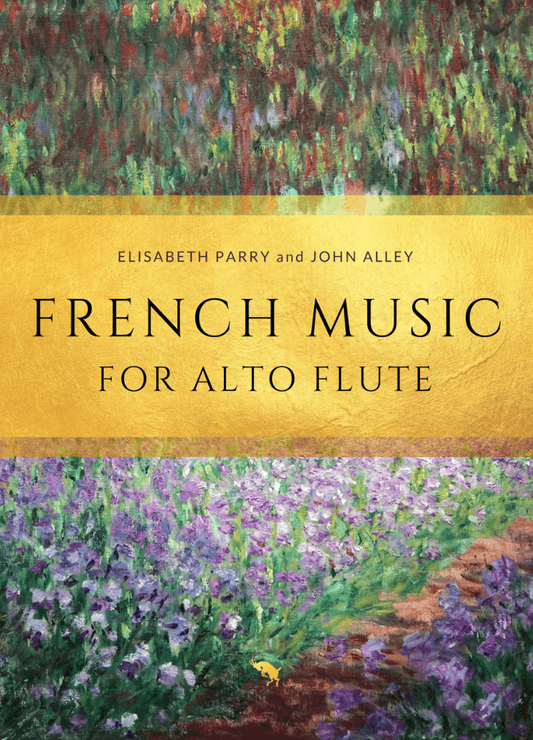 Book cover of 'French Music for Alto Flute' with floral design