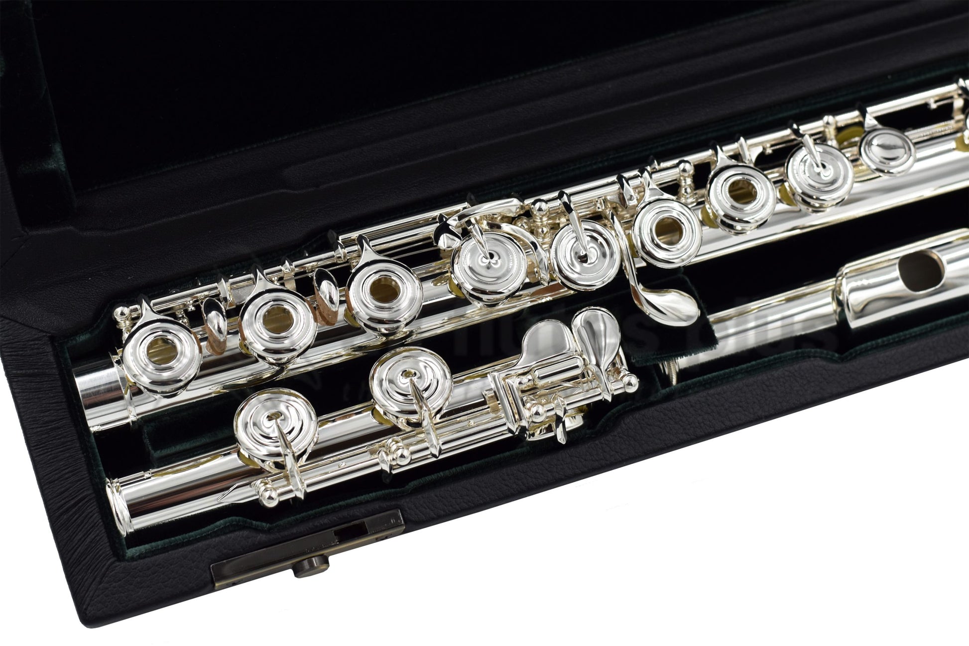 Altus A11 REO Flute set in an open case showing footjoint and body joint 