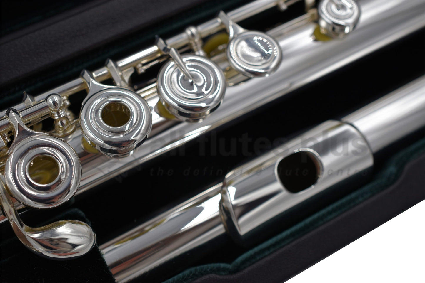 Altus A13 Flute close up of embouchure, headjoint and some body keywork 
