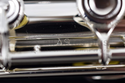Altus A9 Flute close up of A9 logo on flute 