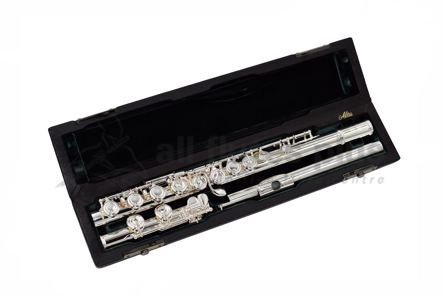 Altus A9E Flute set in an open case showing the whole flute