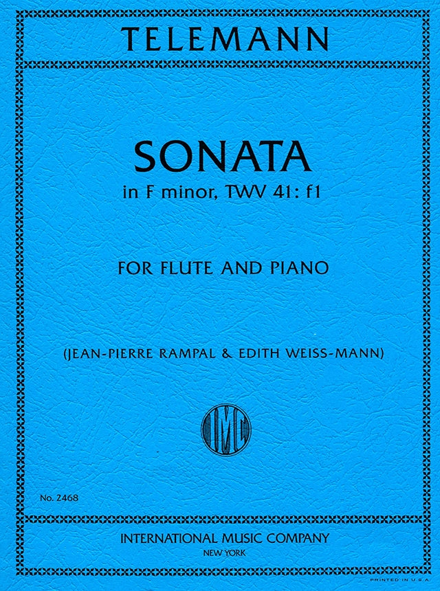 Telemann- Sonata in F Minor TWV 41:f1 for Flute and Piano (IMC)