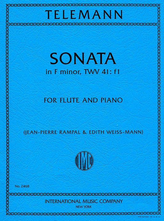 Telemann- Sonata in F Minor TWV 41:f1 for Flute and Piano (IMC)