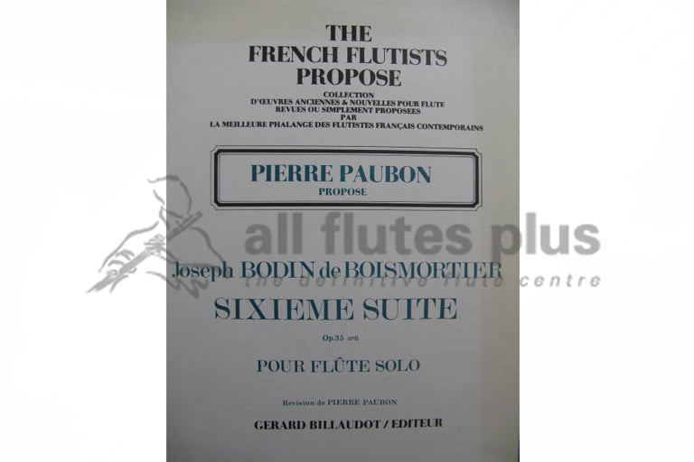 Boismortier Suite Op 35 No 6 for Solo Flute