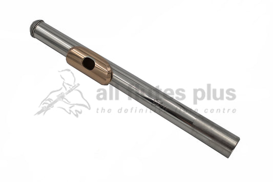 Pre-owned Nagahara .950 Silver Headjoint, 14K Lip Plate, 18K White Gold Extended Riser C7880