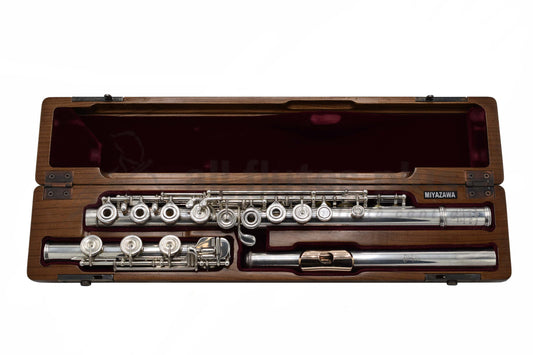 Pre-owned Miyazawa Type II Handmade Flute and Nagahara Headjoint with 14K Lip and Riser C7985