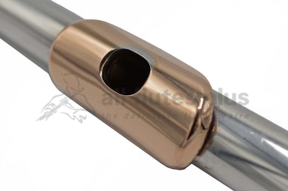 Pre-owned Nagahara Galway Cut .950 Silver Headjoint with 14K Lip Plate and Platinum Riser C8016