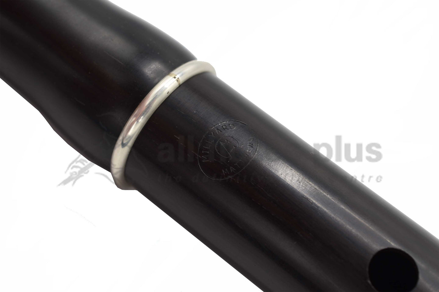 Tony Millyard Traditional Keyless Grenadilla Flute in D, Pratten Model with Sterling Silver rings C8038