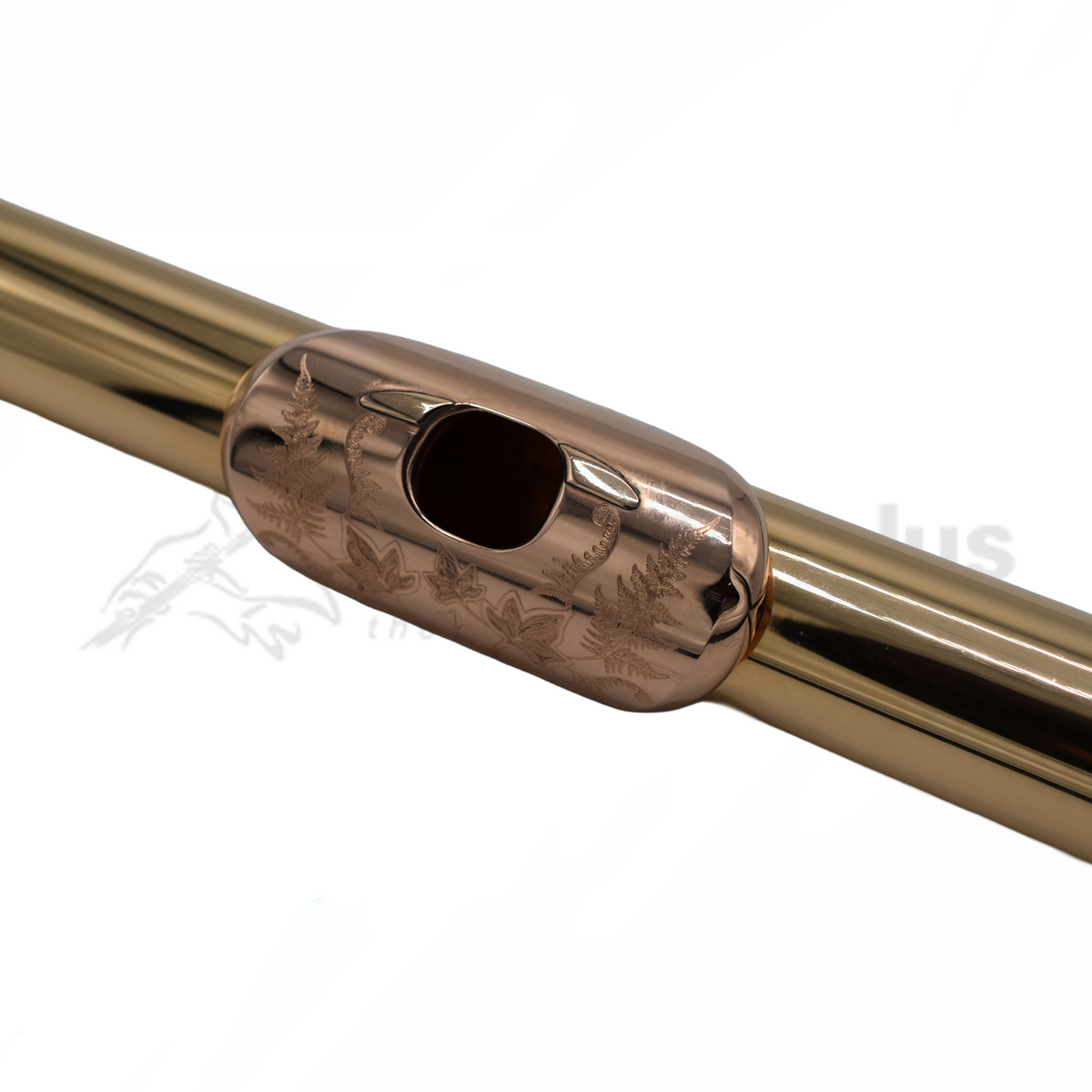 Pre-owned J.R Lafin Headjoint with 18K Gold Tube and Engraved 14K Gold Lip Plate C8056