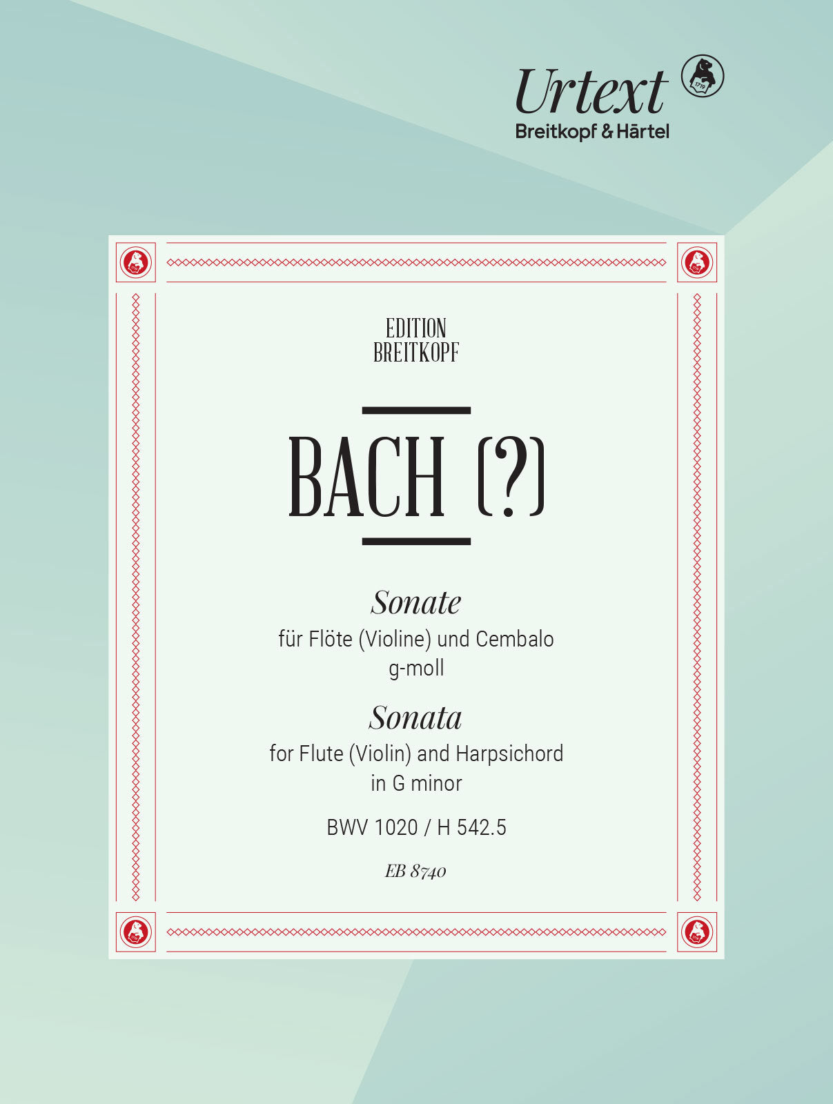 JS Bach Sonata in G Minor BWV 1020- Breitkopf und Hartel