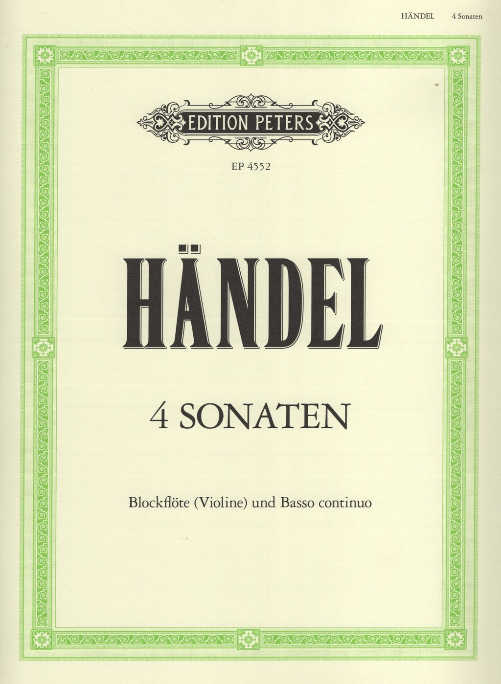 Handel- 4 Sonatas for Flute and Basso Continuo