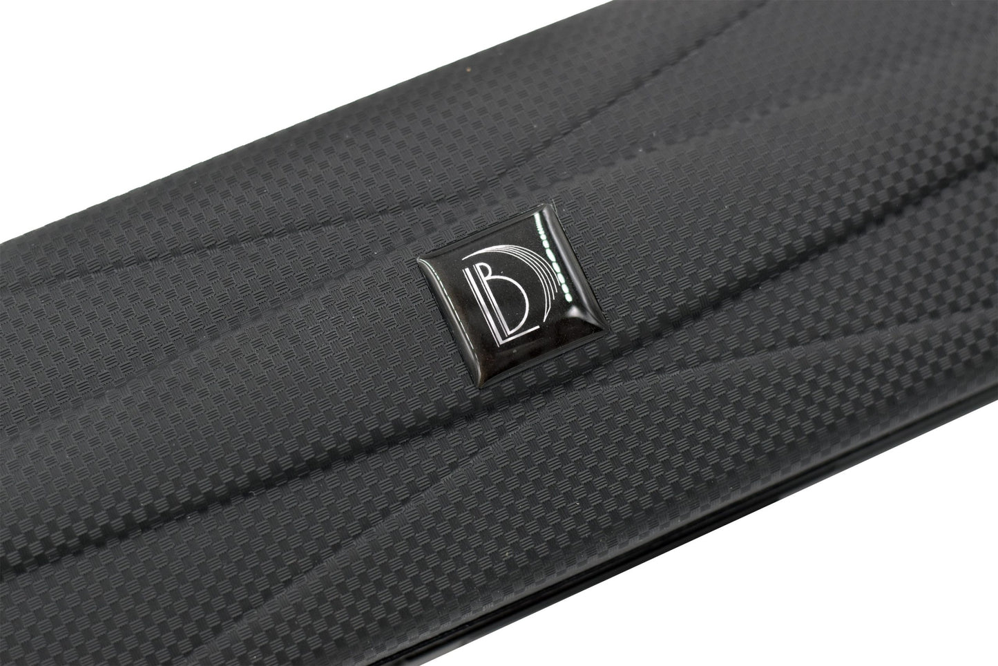 Burkart Black hard case close up of Burkart logo